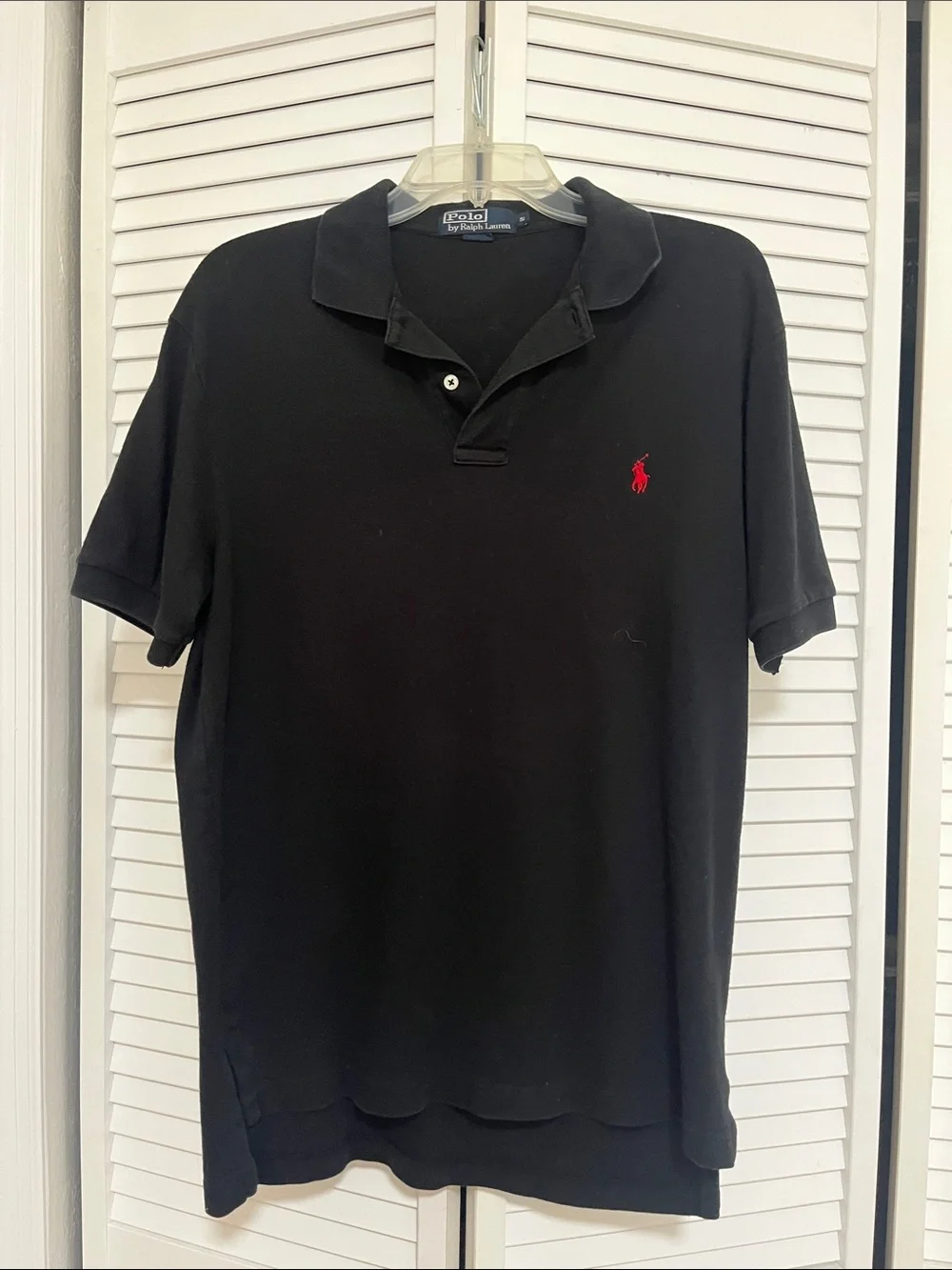 Polo by Ralph Lauren Black Short-Sleeve Polo with Red Pony Logo